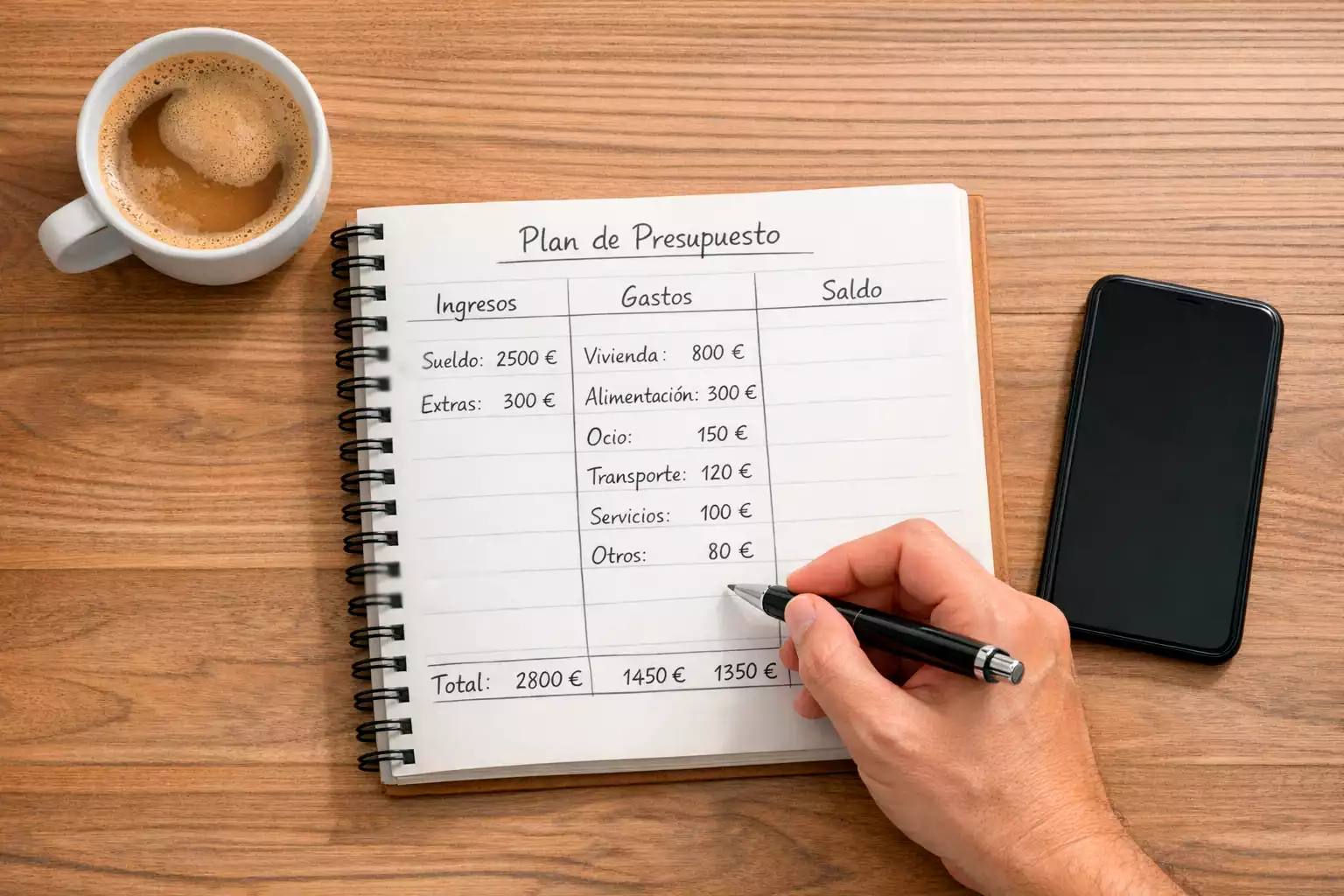 Persona organizando su presupuesto de apuestas en un cuaderno