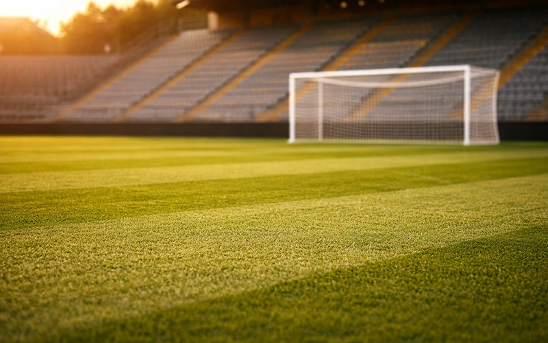 Campo de fútbol de LaLiga española con césped verde