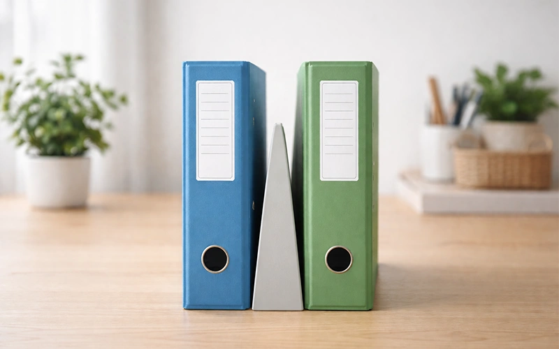 Carpeta con documentos financieros separados